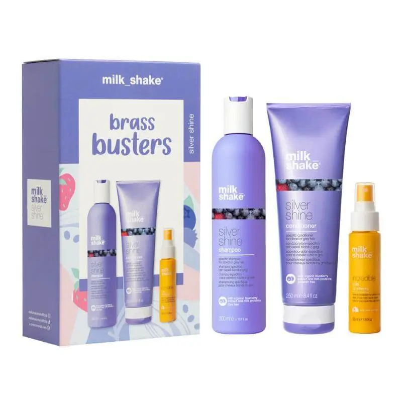 milk_shake Silver Shine set za plavu kosu protiv žutih tonova sa šamponom regeneratorom i Incredible Milk 12u1
