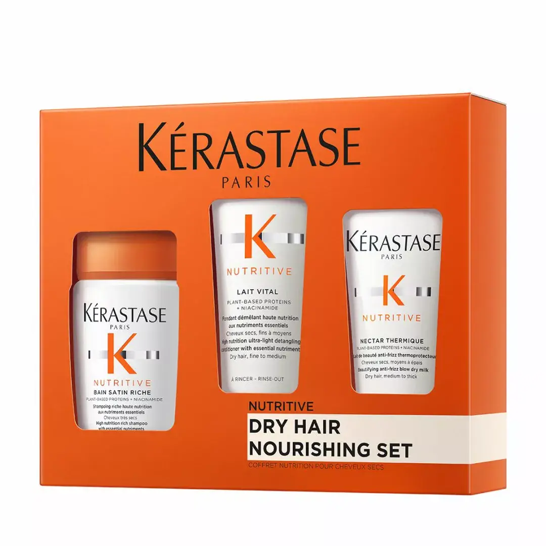 Kérastase Nutritive Discovery set u putnim veličinama sa šamponom Bain Satin Riche, Lait Vital i Nectar Thermique